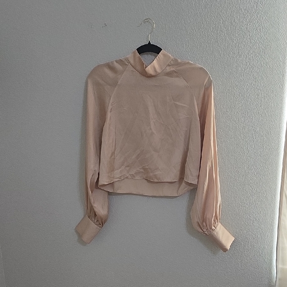 L'Academie Tops - L'Academie Blush Long Sleeve Blouse